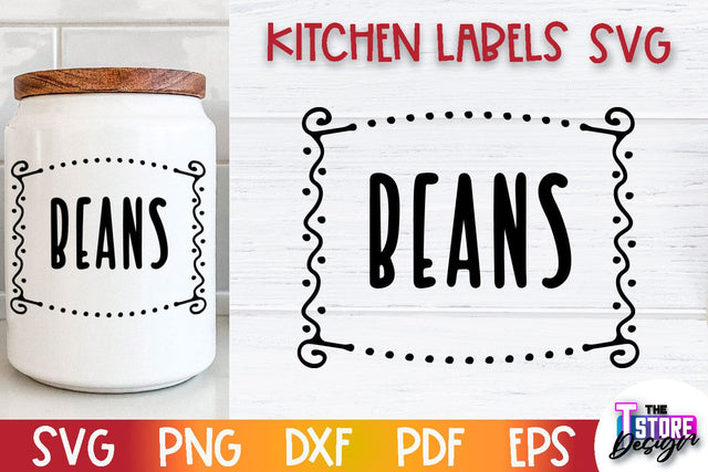 Kitchen Labels SVG Design | Home Design SVG | Jar Labels v.3 SVG The T Store Design 