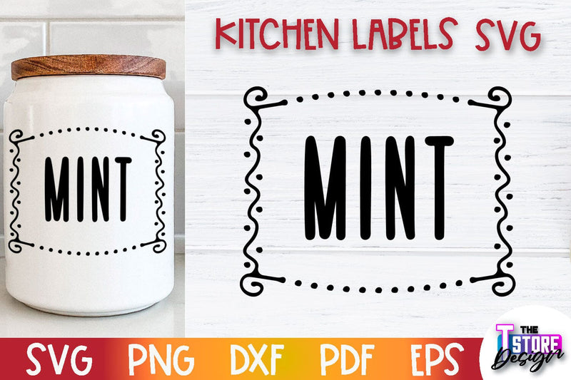 Kitchen Labels SVG Design | Home Design SVG | Jar Labels v.3 SVG The T Store Design 