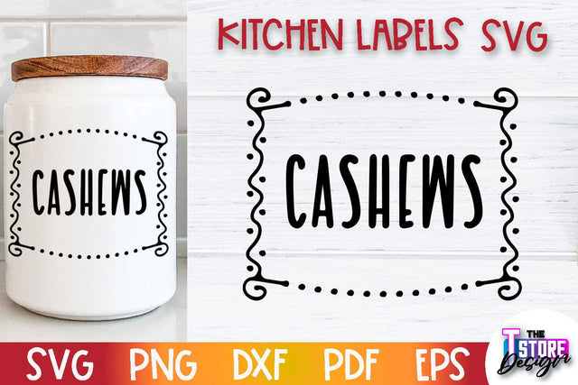 Kitchen Labels SVG Design | Home Design SVG | Jar Labels v.3 SVG The T Store Design 