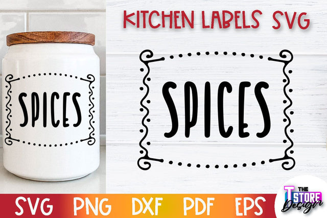 Kitchen Labels SVG Design | Home Design SVG | Jar Labels v.3 SVG The T Store Design 