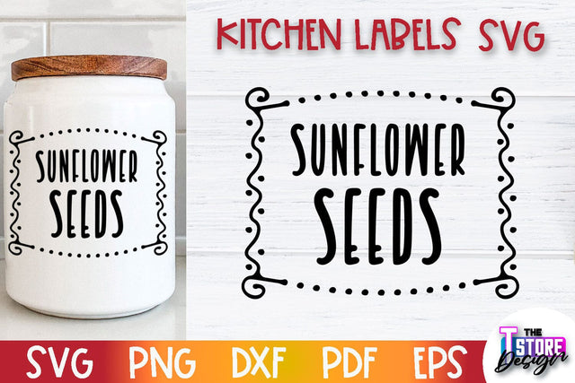 Kitchen Labels SVG Design | Home Design SVG | Jar Labels v.3 SVG The T Store Design 