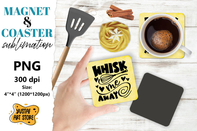 Kitchen magnet/coaster sublimation. Kitchen quote Sublimation Yustaf Art Store 