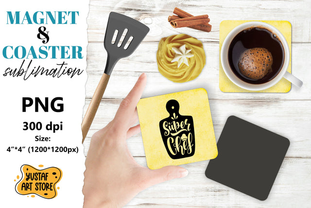 Kitchen magnet/coaster sublimation. Kitchen quote Sublimation Yustaf Art Store 