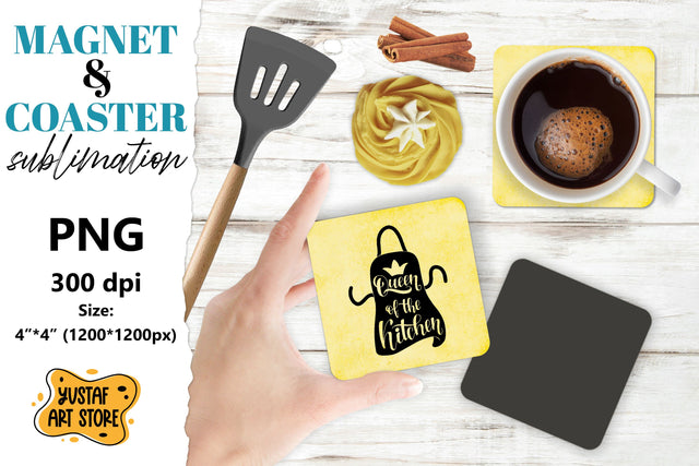 Kitchen magnet/coaster sublimation. Kitchen quote Sublimation Yustaf Art Store 