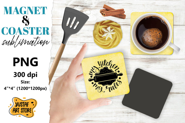 Kitchen magnet/coaster sublimation. Kitchen quote Sublimation Yustaf Art Store 