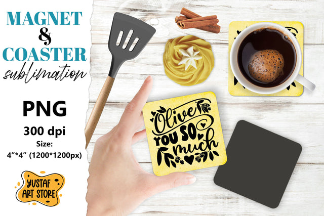 Kitchen magnet/coaster sublimation. Kitchen quote Sublimation Yustaf Art Store 