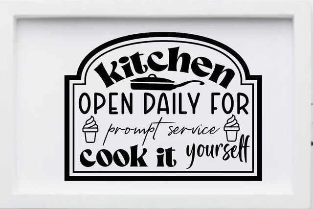 kitchen open daily for prompt service cook it yourself SVG Angelina750 