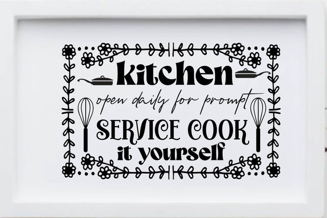 kitchen open daily for prompt service cook it yourself SVG Angelina750 