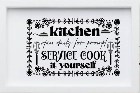 kitchen open daily for prompt service cook it yourself SVG Angelina750 
