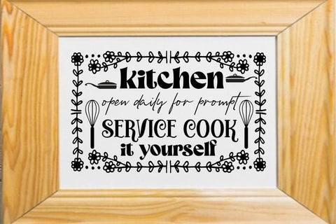kitchen open daily for prompt service cook it yourself SVG Angelina750 