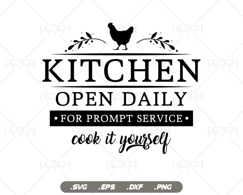 Kitchen Open Daily svg dxf, Cut file for Cricut SVG DesignDestine 