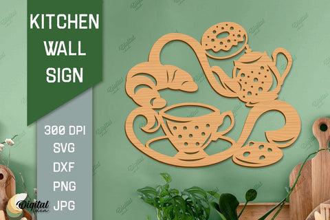 Kitchen Paper Cut Bundle. Kitchen Wall Decor Laser Cut SVG 3D Paper Evgenyia Guschina 