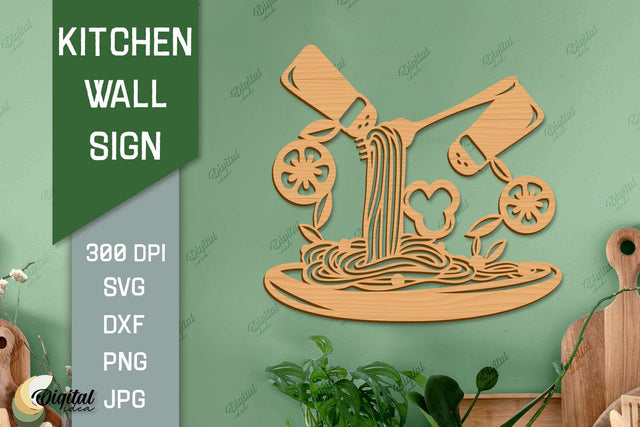 Kitchen Paper Cut. Kitchen Wall Decor Laser Cut SVG 3D Paper Evgenyia Guschina 