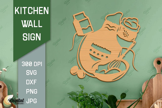 Kitchen Paper Cut. Kitchen Wall Decor Laser Cut SVG 3D Paper Evgenyia Guschina 