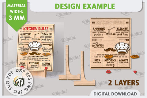 Kitchen Rules SVG. Funny Rules Plaque Laser Cut. Rules Sign SVG Evgenyia Guschina 