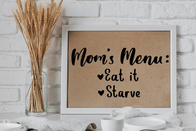 Kitchen Sign SVG Cut File, Moms Menu Lettering Quotes SVG dapiyupi store 