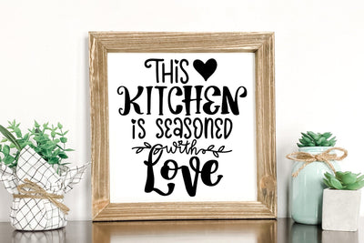 Kitchen Sign SVG Cut File, This Kitchen Is Seasoned Lettering Quotes SVG dapiyupi store 