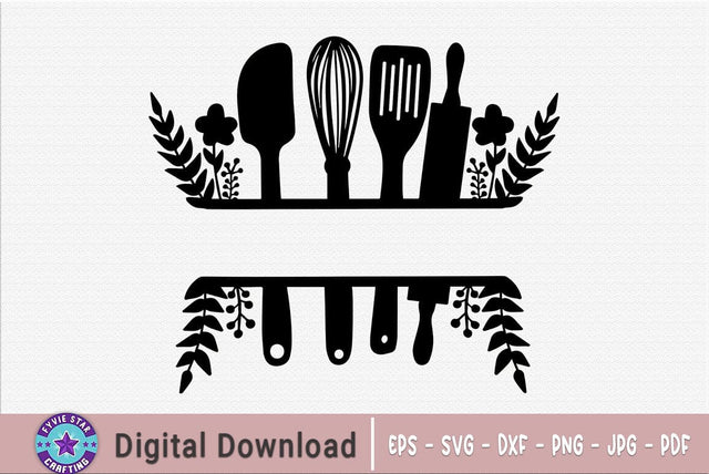Kitchen Split Frame SVG, Kitchen Monogram svg SVG FiveStarCrafting 