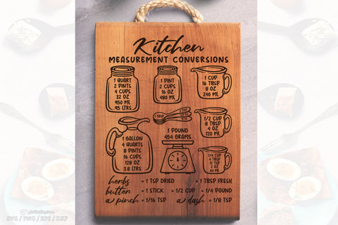 Kitchen Svg, Kitchen Conversions Svg, Kitchen Chart Svg, Kitchen Conversion Chart Svg SVG Artinrhythm shop 