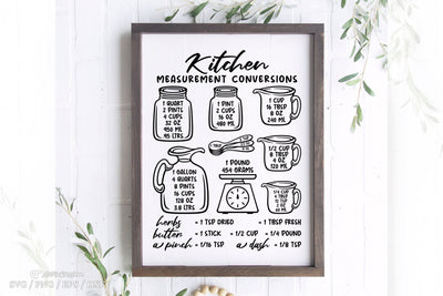 Kitchen Svg, Kitchen Conversions Svg, Kitchen Chart Svg, Kitchen Conversion Chart Svg SVG Artinrhythm shop 