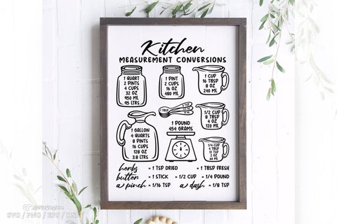 Kitchen Svg, Kitchen Conversions Svg, Kitchen Chart Svg, Kitchen Conversion Chart Svg SVG Artinrhythm shop 