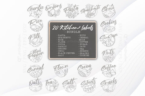 Kitchen Svg, Kitchen Labels Svg, Pantry Label Svg Bundle, Pantry Labels Svg SVG Artinrhythm shop 