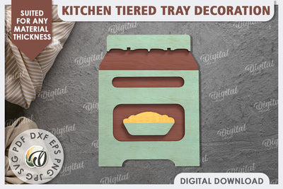 Kitchen Tiered Tray Laser Cut Design. Kitchen Decor SVG SVG Evgenyia Guschina 