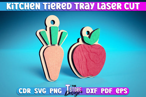 Kitchen Tiered Tray Laser Cut | Tiered Tray Laser Cut Design | CNC Files SVG The T Store Design 