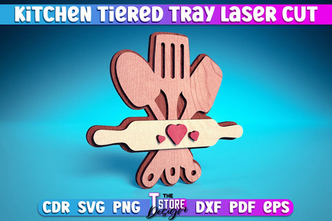 Kitchen Tiered Tray Laser Cut | Tiered Tray Laser Cut Design | CNC Files SVG The T Store Design 