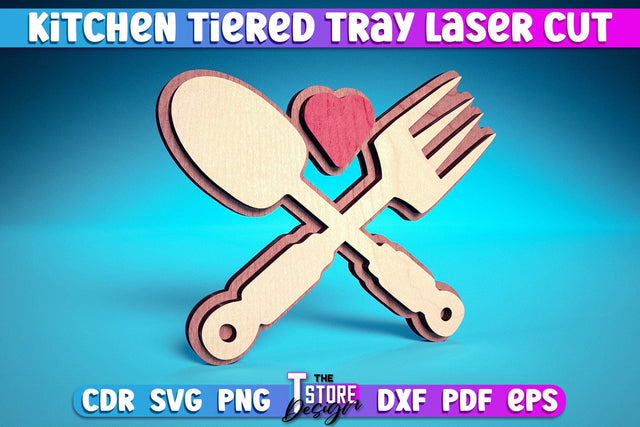 Kitchen Tiered Tray Laser Cut | Tiered Tray Laser Cut Design | CNC Files SVG The T Store Design 