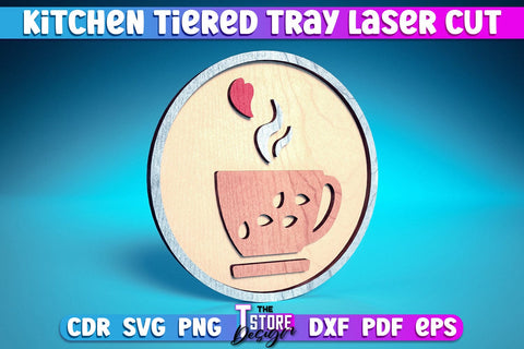Kitchen Tiered Tray Laser Cut | Tiered Tray Laser Cut Design | CNC Files SVG The T Store Design 
