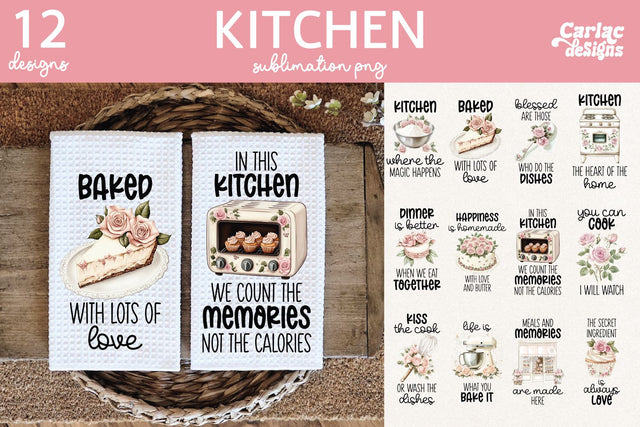 Kitchen Towel Sublimation Bundle Sublimation Carla C Designs 