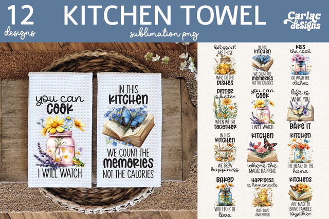Kitchen Towel Sublimation Bundle Sublimation Carla C Designs 