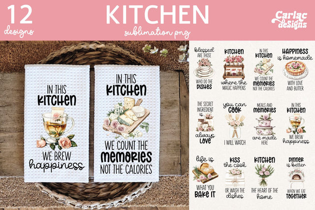 Kitchen Towel Sublimation Bundle Sublimation Carla C Designs 