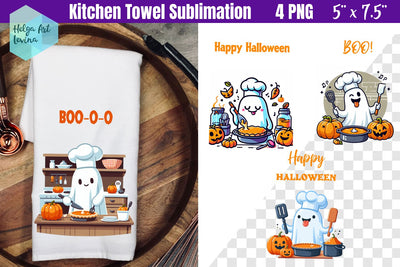 Kitchen Towel Sublimation | Cute Halloween PNG Sublimation Helga Art 