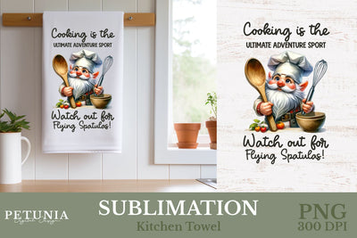 Kitchen Towel Sublimation Design Png | Kitchen Sublimation Sublimation Petunia Digital Design 