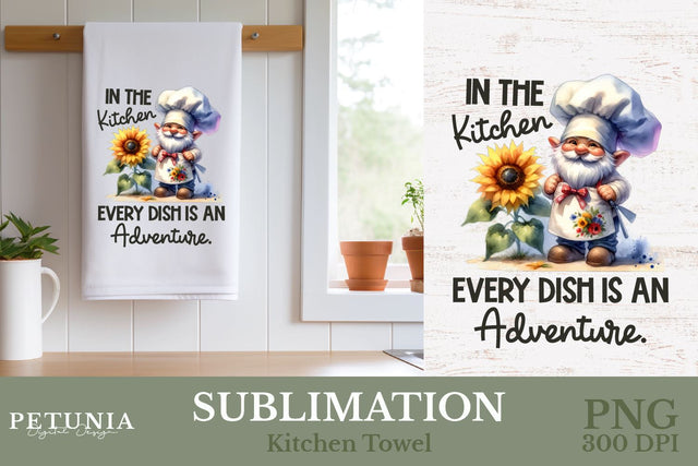 Kitchen Towel Sublimation Design Png | Kitchen Sublimation Sublimation Petunia Digital Design 