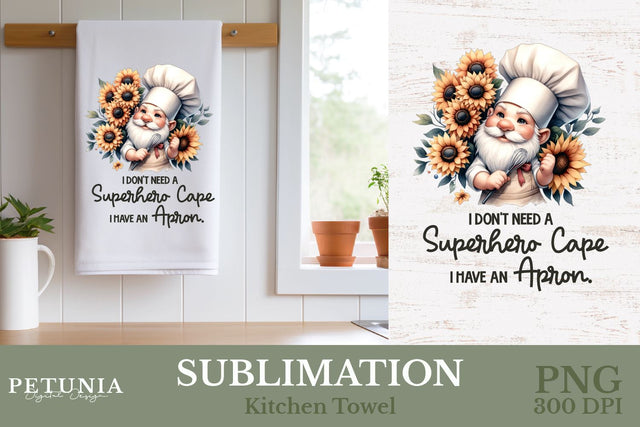 Kitchen Towel Sublimation Design Png | Kitchen Sublimation Sublimation Petunia Digital Design 