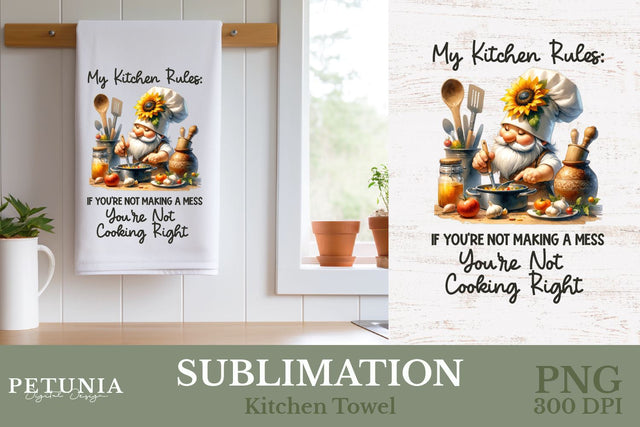 Kitchen Towel Sublimation Design Png | Kitchen Sublimation Sublimation Petunia Digital Design 