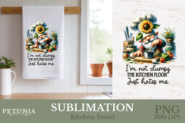 Kitchen Towel Sublimation Design Png | Kitchen Sublimation Sublimation Petunia Digital Design 