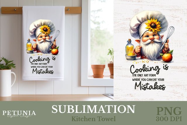 Kitchen Towel Sublimation Design Png | Kitchen Sublimation Sublimation Petunia Digital Design 