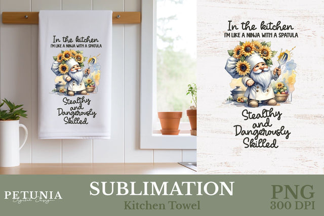 Kitchen Towel Sublimation Design Png | Kitchen Sublimation Sublimation Petunia Digital Design 