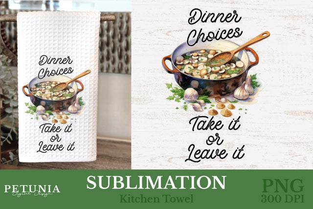 Kitchen Towel Sublimation Designs | Kitchen PNG Design Sublimation Petunia Digital Design 