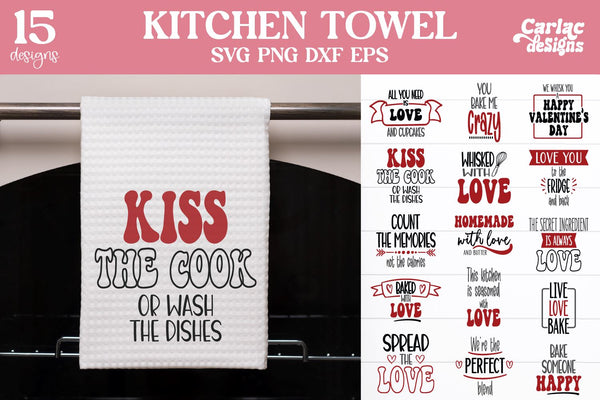 Kitchen Towels Sayings SVG  Funny Kitchen SVG Bundle - So Fontsy