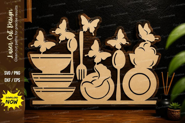 Kitchen Utensil Decor laser cut svg File SVG Regulrcrative 