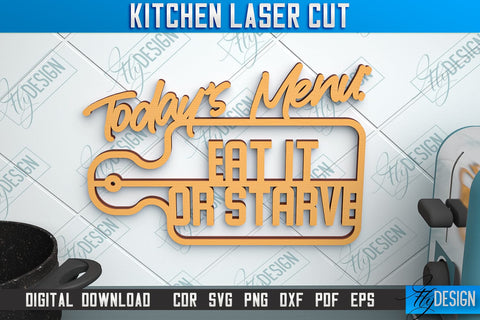 Kitchen Wall Sign Bundle | Wall Inscription Template | Kitchen Décor | CNC File SVG Fly Design 