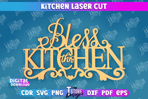 Kitchen Wall Sign Bundle | Wall Inscription Template | Kitchen Décor | CNC File SVG The T Store Design 