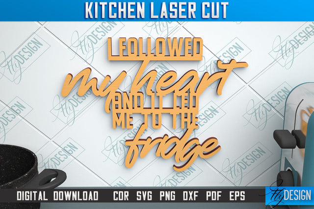 Kitchen Wall Sign | Wall Inscription Template | Kitchen Décor | CNC File SVG Fly Design 