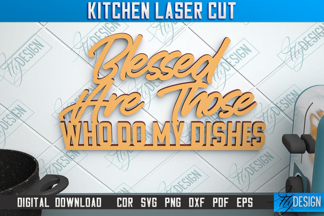 Kitchen Wall Sign | Wall Inscription Template | Kitchen Décor | CNC File SVG Fly Design 