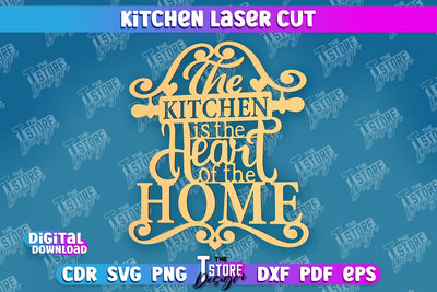 Kitchen Wall Sign | Wall Inscription Template | Kitchen Décor | CNC File SVG The T Store Design 